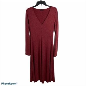 Pattyboutik Long Sleeve Red Dress Women’s Large
